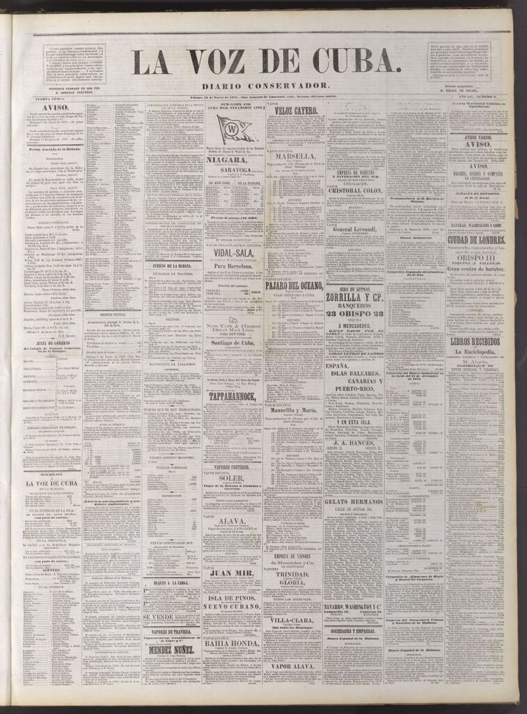 Miniatura de La Voz de Cuba: diario conservador del 10 de enero de 1879