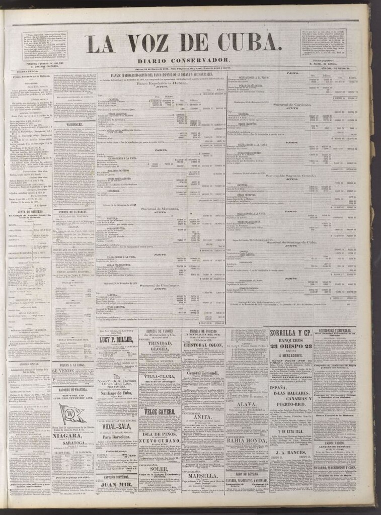 Miniatura de La Voz de Cuba: diario conservador del 16 de enero de 1879