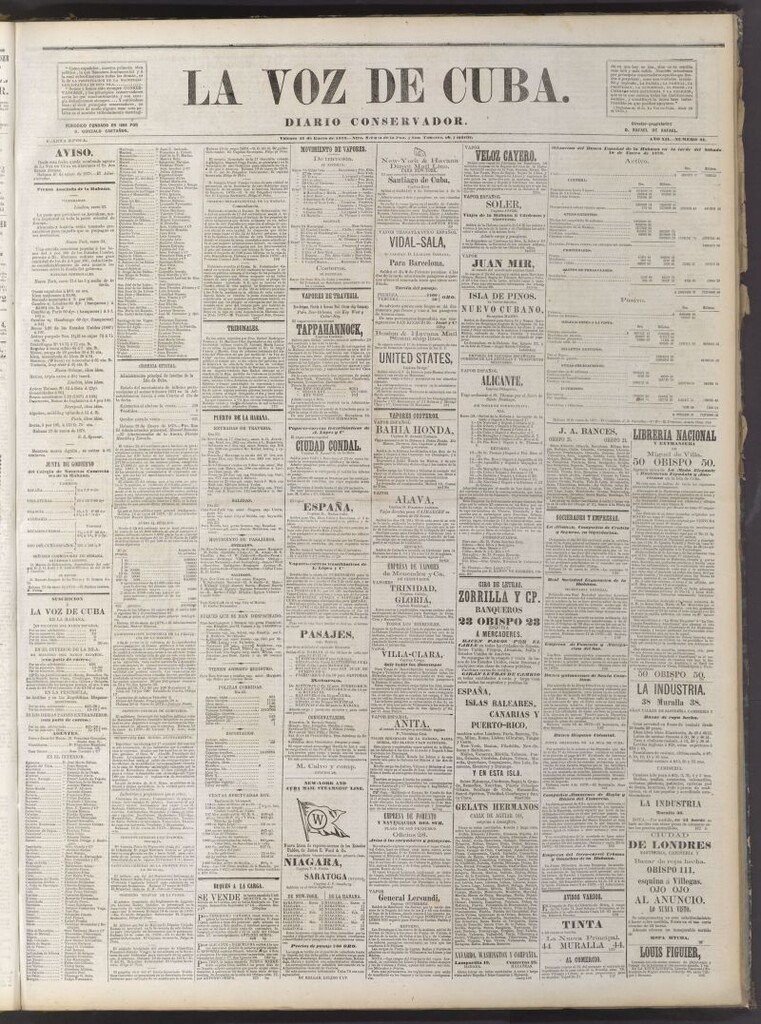 Miniatura de La Voz de Cuba: diario conservador del 24 de enero de 1879
