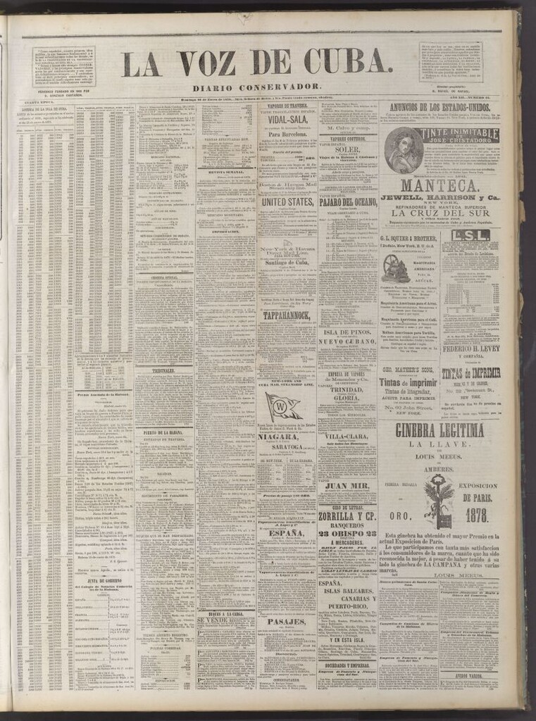 Miniatura de La Voz de Cuba: diario conservador del 26 de enero de 1879