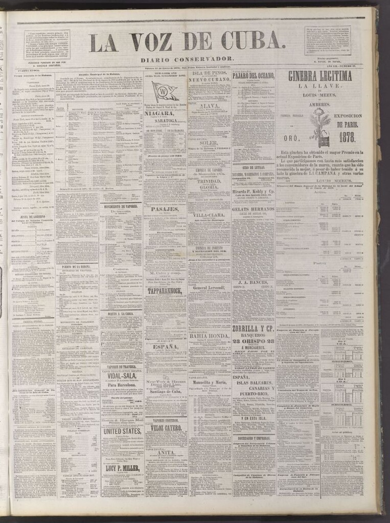 Miniatura de La Voz de Cuba: diario conservador del 31 de enero de 1879