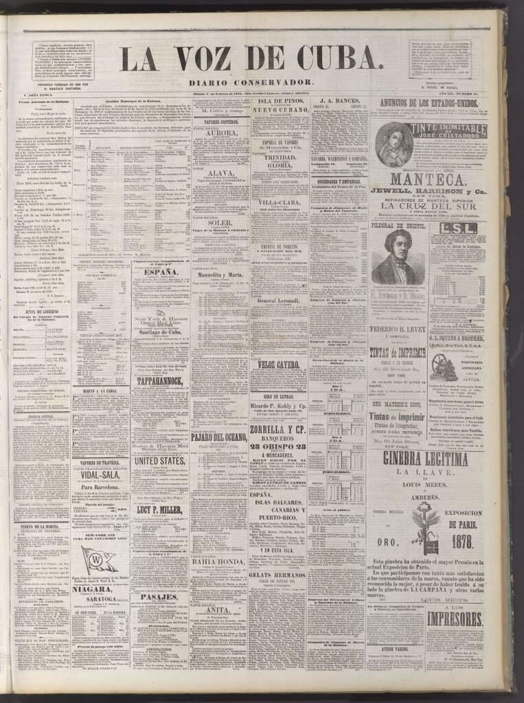 Miniatura de La Voz de Cuba: diario conservador del 1 de febrero de 1879