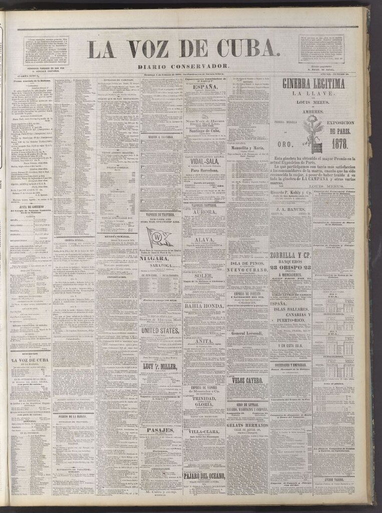 Miniatura de La Voz de Cuba: diario conservador del 2 de febrero de 1879