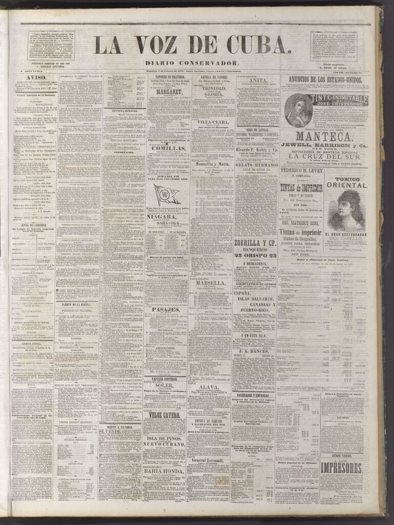 Miniatura de La Voz de Cuba: diario conservador del 9 de febrero de 1879