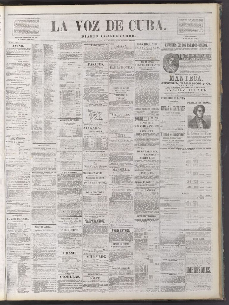 Miniatura de La Voz de Cuba: diario conservador del 15 de febrero de 1879
