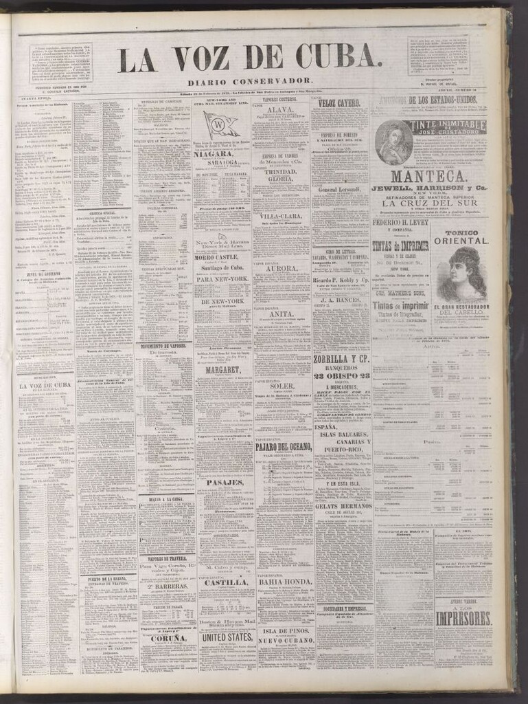 Miniatura de La Voz de Cuba: diario conservador del 22 de febrero de 1879