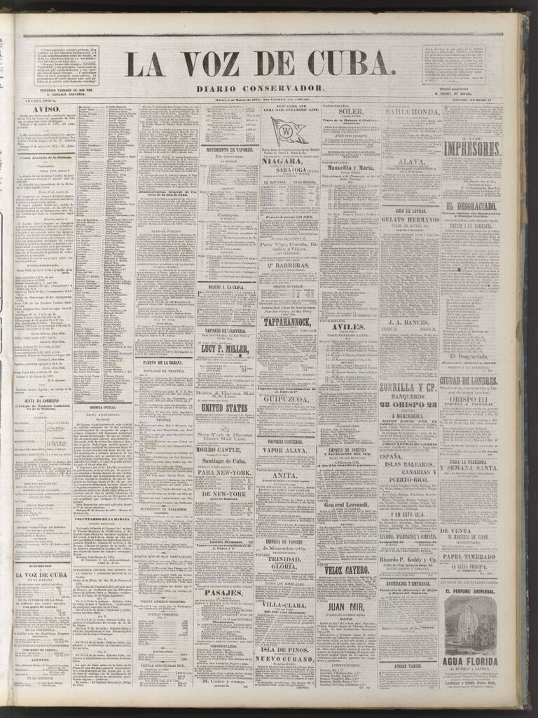 Miniatura de La Voz de Cuba: diario conservador del 4 de marzo de 1879