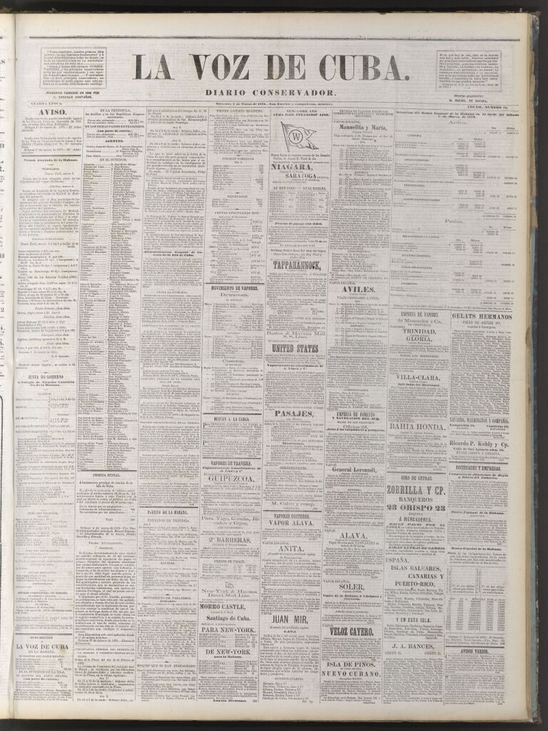 Miniatura de La Voz de Cuba: diario conservador del 5 de marzo de 1879