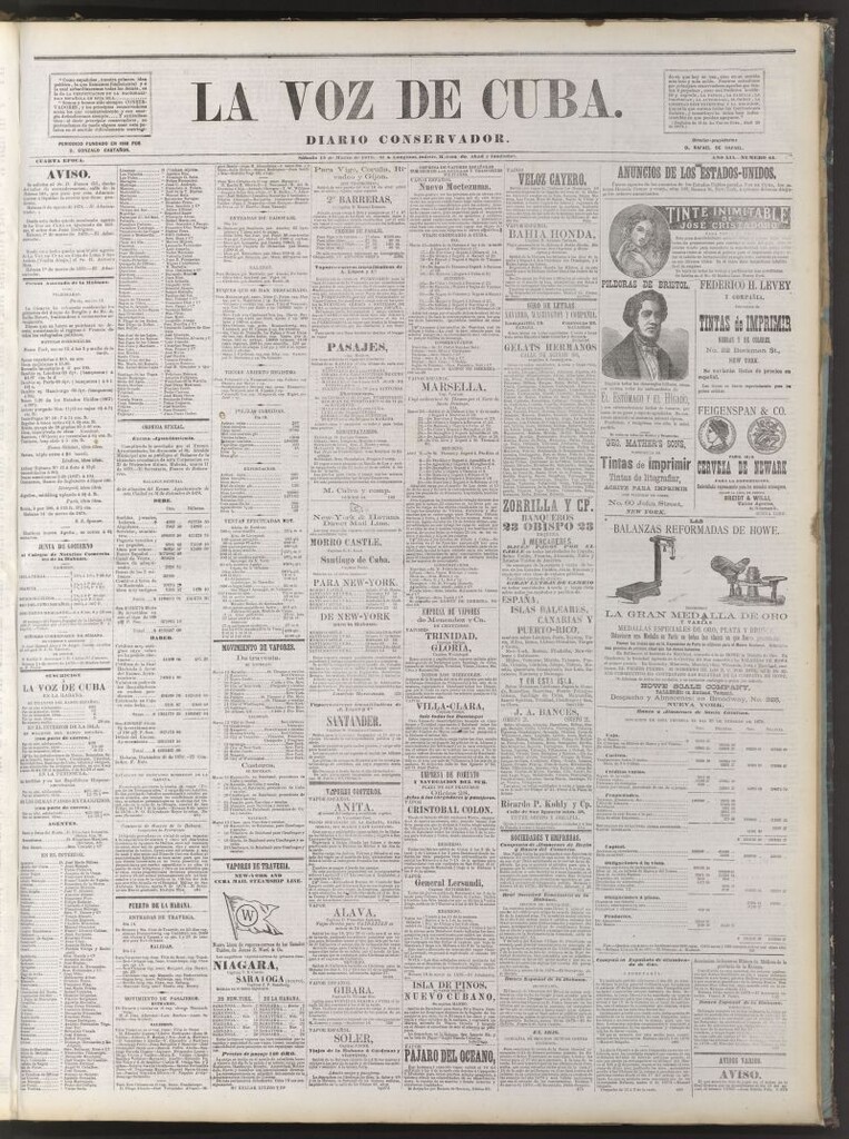 Miniatura de La Voz de Cuba: diario conservador del 15 de marzo de 1879