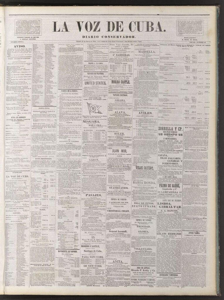 Miniatura de La Voz de Cuba: diario conservador del 21 de marzo de 1879