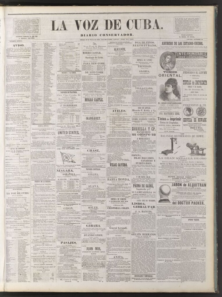 Miniatura de La Voz de Cuba: diario conservador del 22 de marzo de 1879