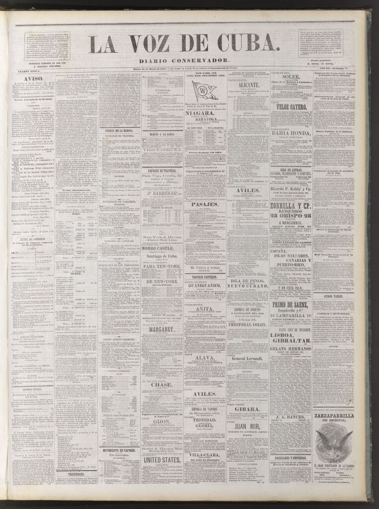 Miniatura de La Voz de Cuba: diario conservador del 25 de marzo de 1879