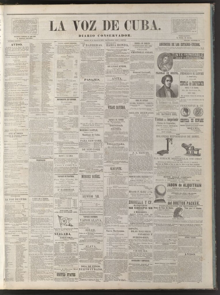 Miniatura de La Voz de Cuba: diario conservador del 29 de marzo de 1879