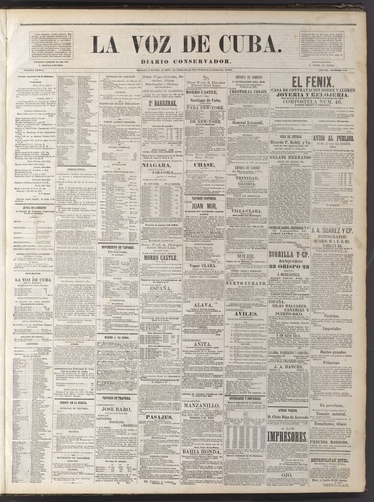 Miniatura de La Voz de Cuba: diario conservador del 2 de julio de 1879
