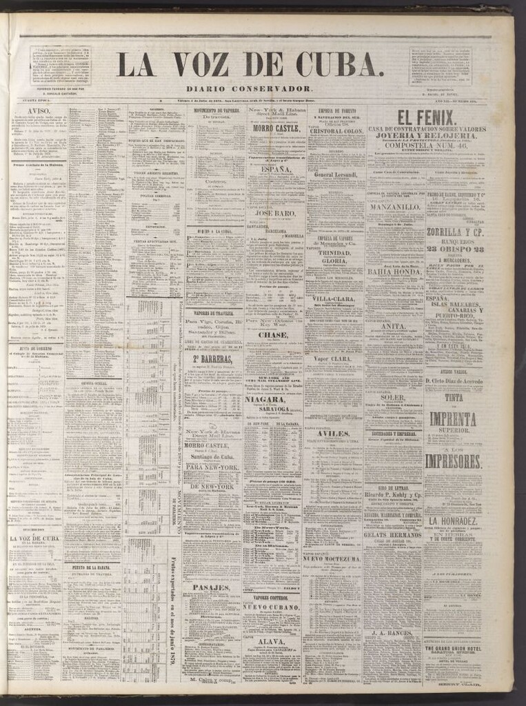 Miniatura de La Voz de Cuba: diario conservador del 4 de julio de 1879