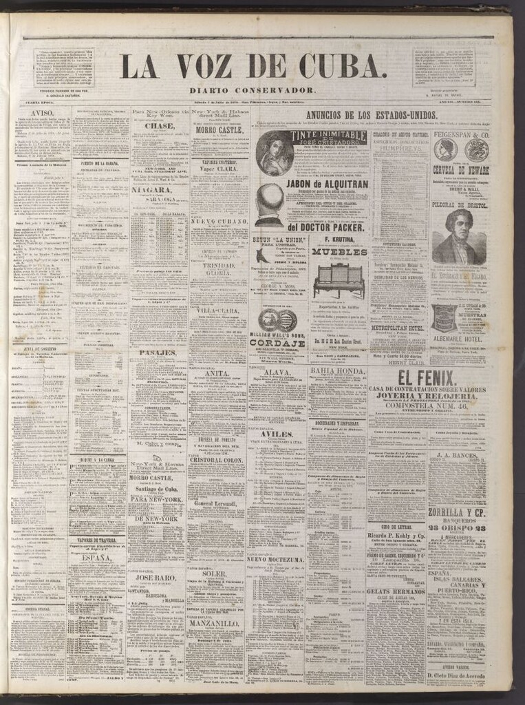 Miniatura de La Voz de Cuba: diario conservador del 5 de julio de 1879