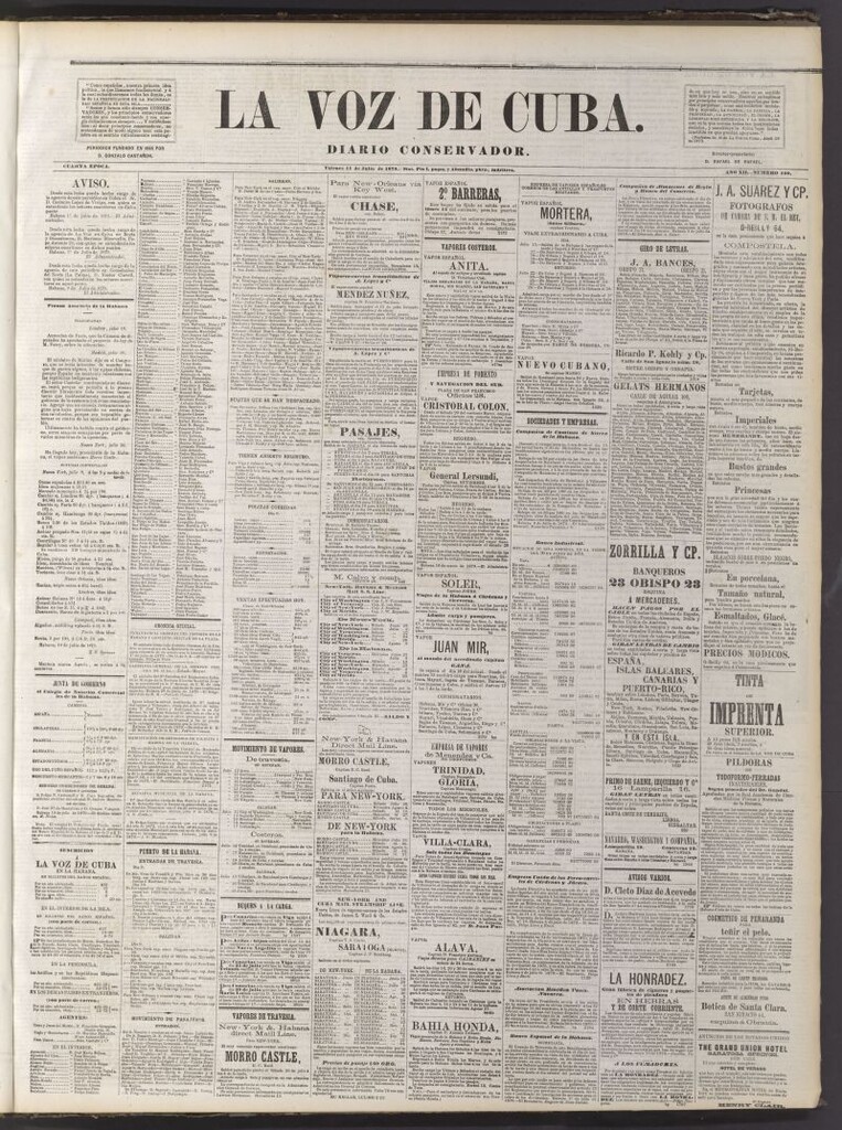 Miniatura de La Voz de Cuba: diario conservador del 11 de julio de 1879
