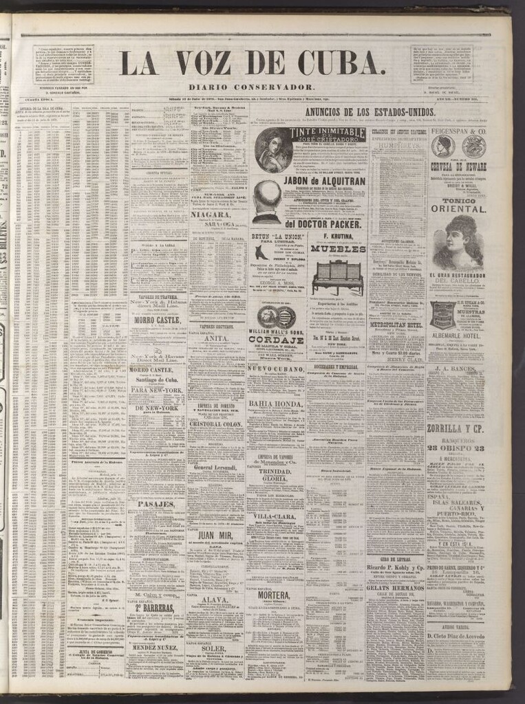 Miniatura de La Voz de Cuba: diario conservador del 12 de julio de 1879