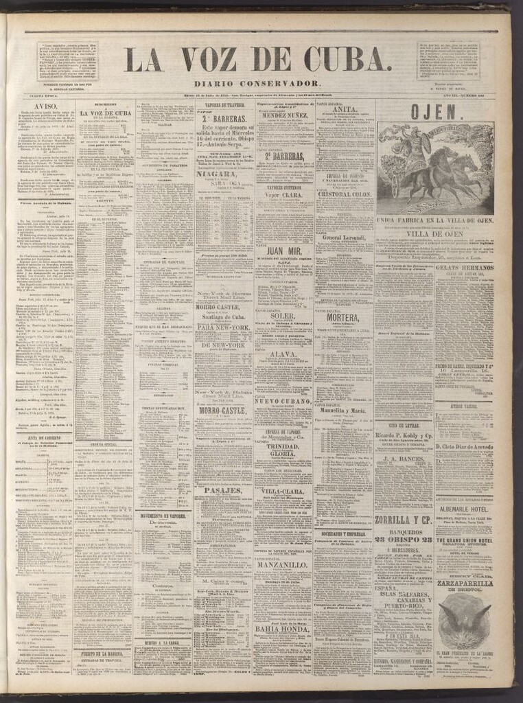 Miniatura de La Voz de Cuba: diario conservador del 15 de julio de 1879