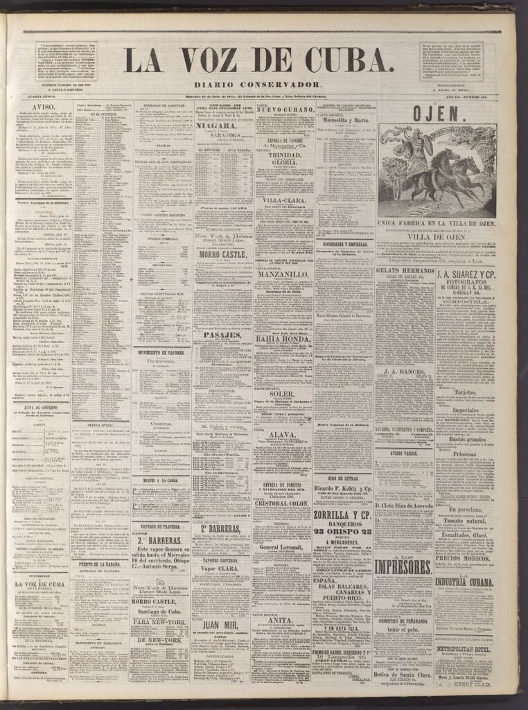 Miniatura de La Voz de Cuba: diario conservador del 16 de julio de 1879