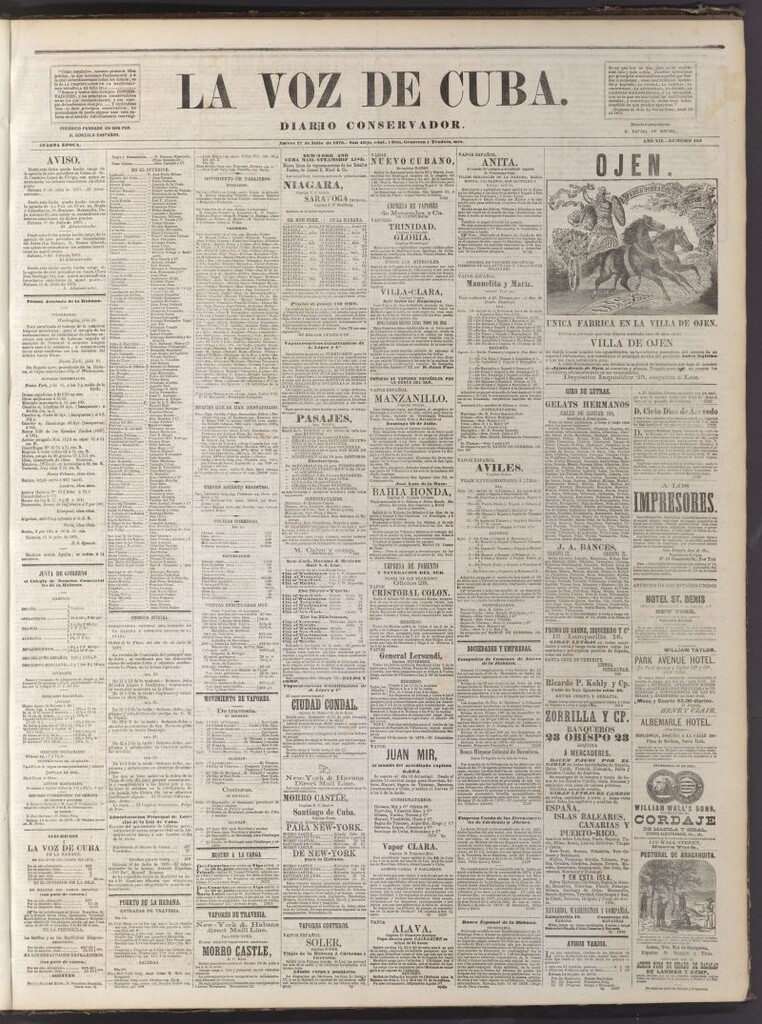Miniatura de La Voz de Cuba: diario conservador del 17 de julio de 1879
