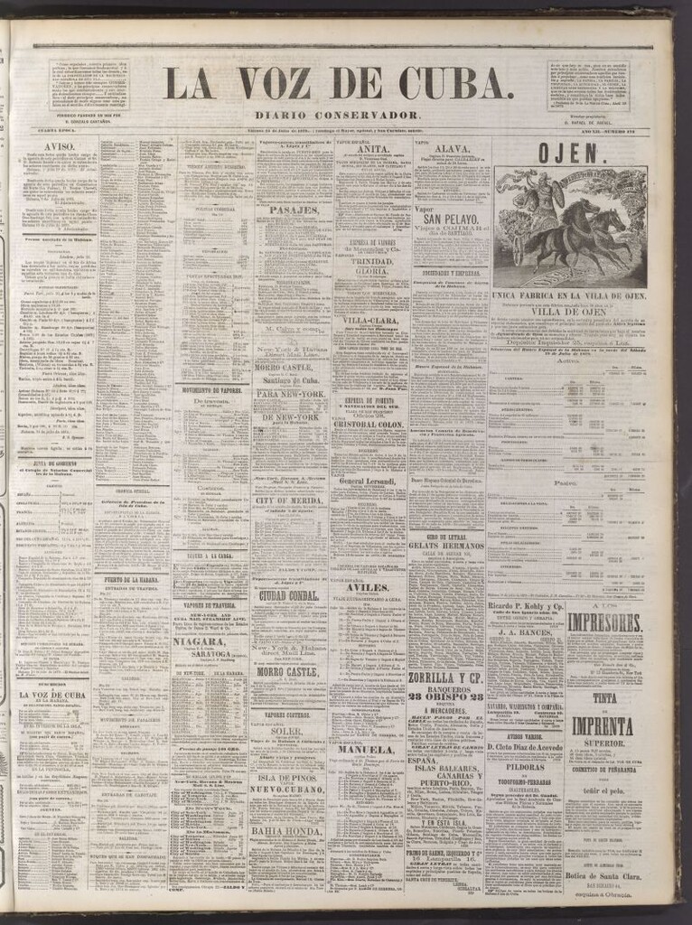 Miniatura de La Voz de Cuba: diario conservador del 25 de julio de 1879