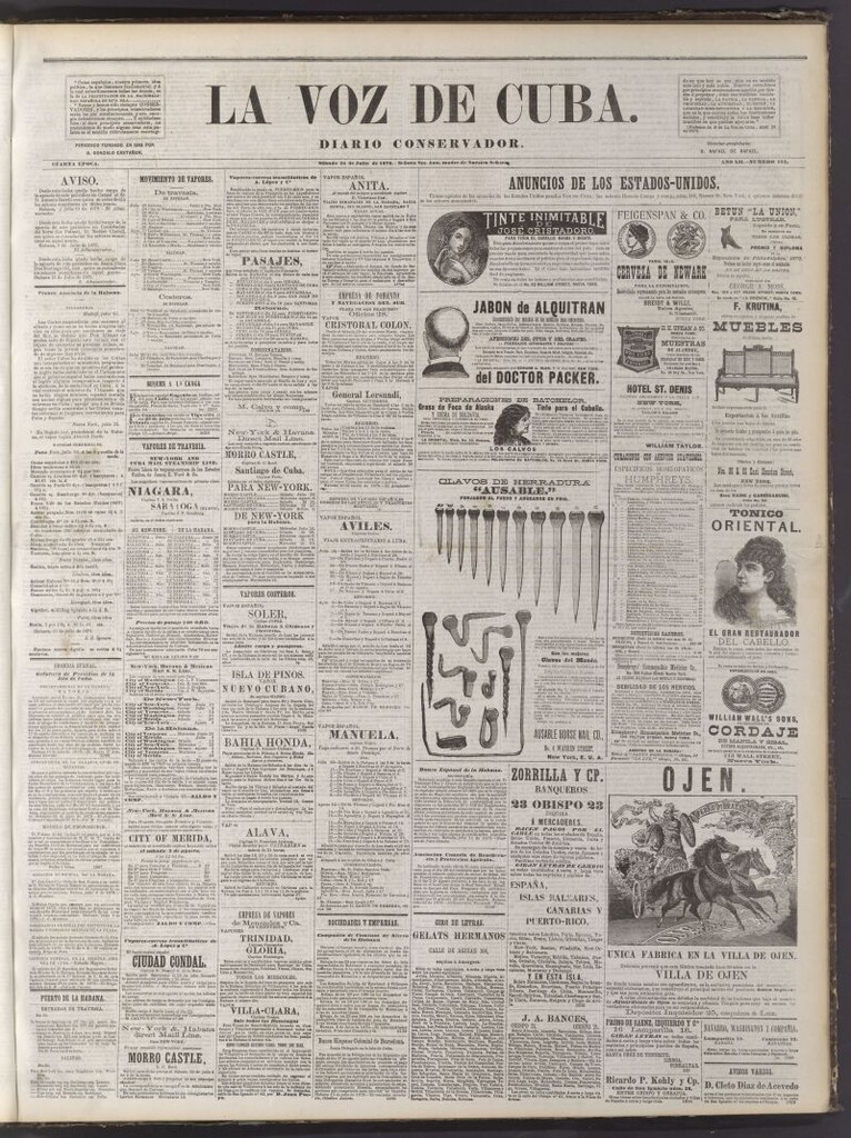 Miniatura de La Voz de Cuba: diario conservador del 26 de julio de 1879