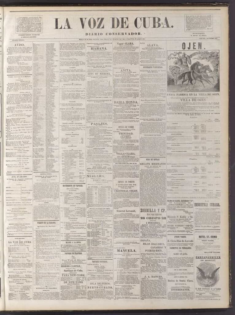 Miniatura de La Voz de Cuba: diario conservador del 29 de julio de 1879
