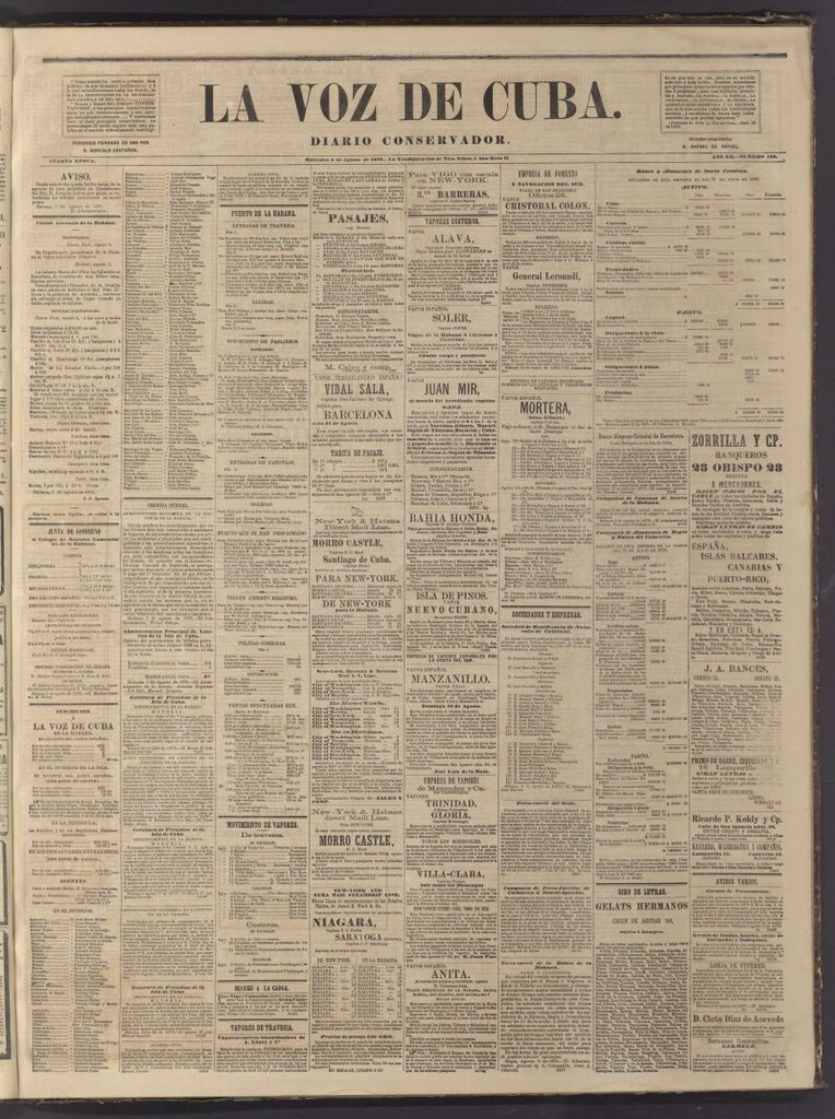 Miniatura de La Voz de Cuba: diario conservador del 6 de agosto de 1879