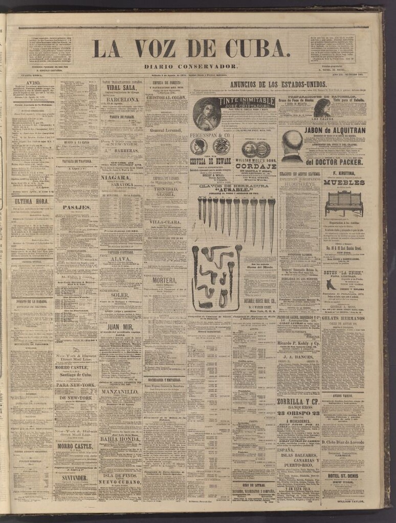 Miniatura de La Voz de Cuba: diario conservador del 9 de agosto de 1879