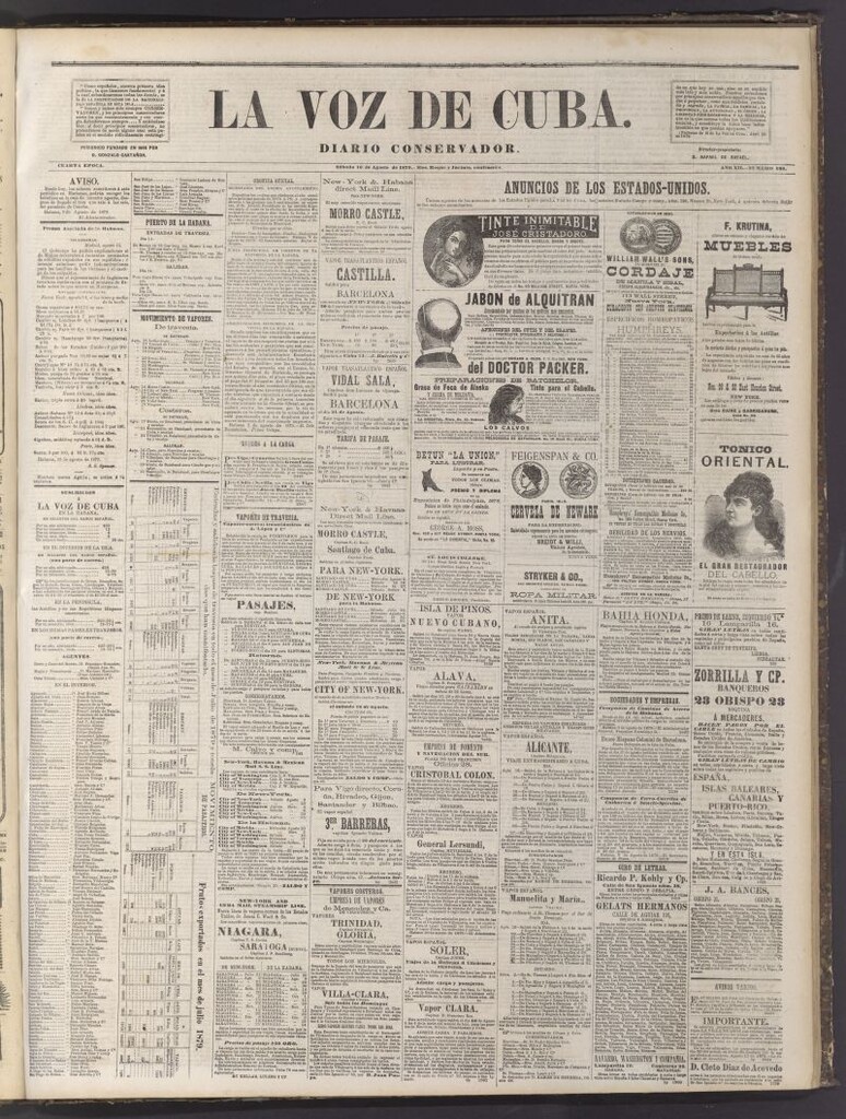 Miniatura de La Voz de Cuba: diario conservador del 16 de agosto de 1879