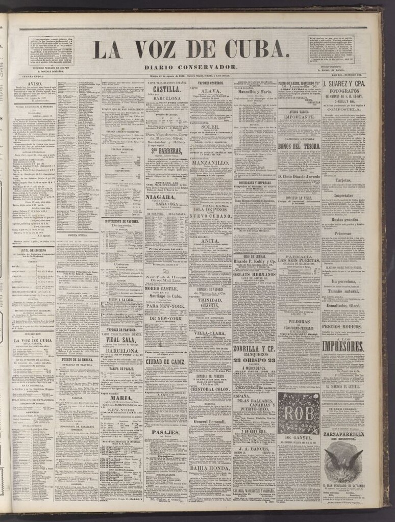 Miniatura de La Voz de Cuba: diario conservador del 19 de agosto de 1879