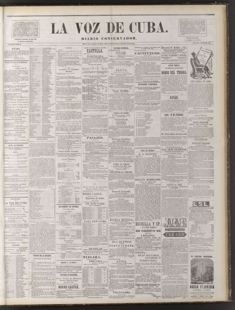 Miniatura de La Voz de Cuba: diario conservador del 26 de agosto de 1879