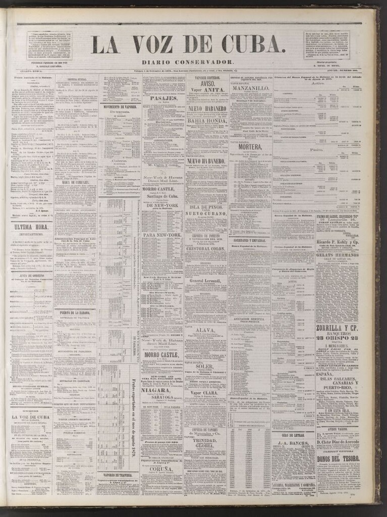 Miniatura de La Voz de Cuba: diario conservador del 5 de septiembre de 1879