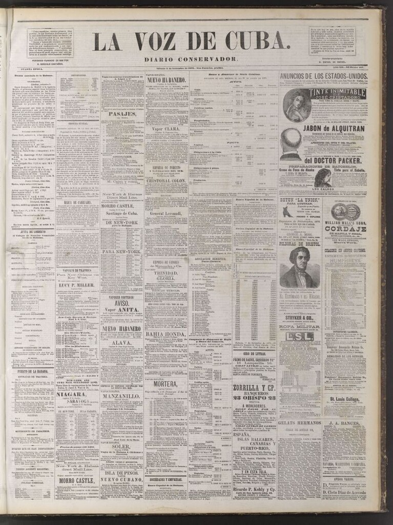Miniatura de La Voz de Cuba: diario conservador del 6 de septiembre de 1879