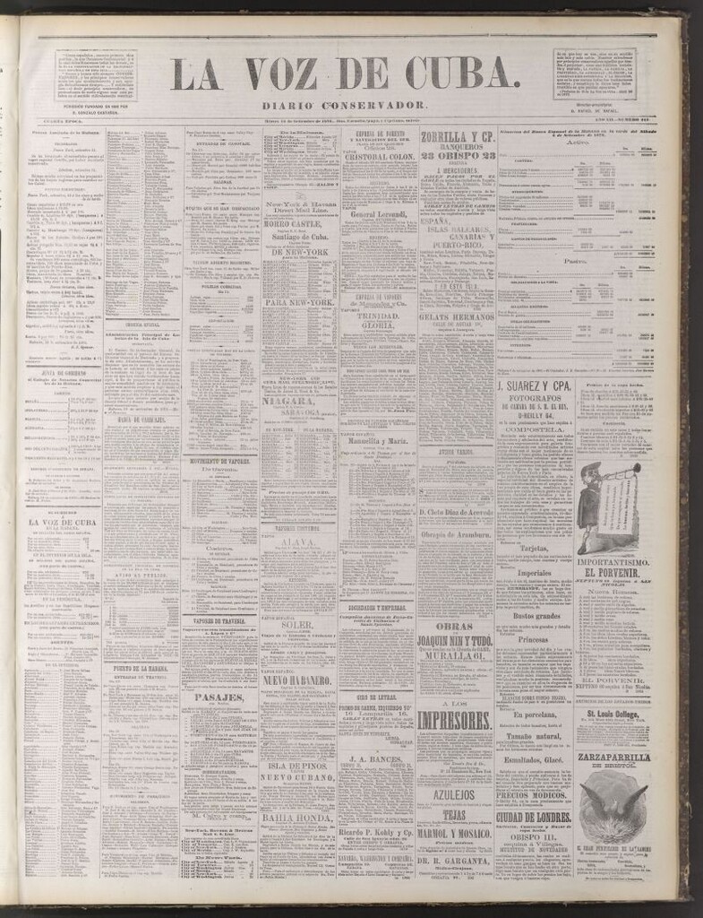 Miniatura de La Voz de Cuba: diario conservador del 16 de septiembre de 1879