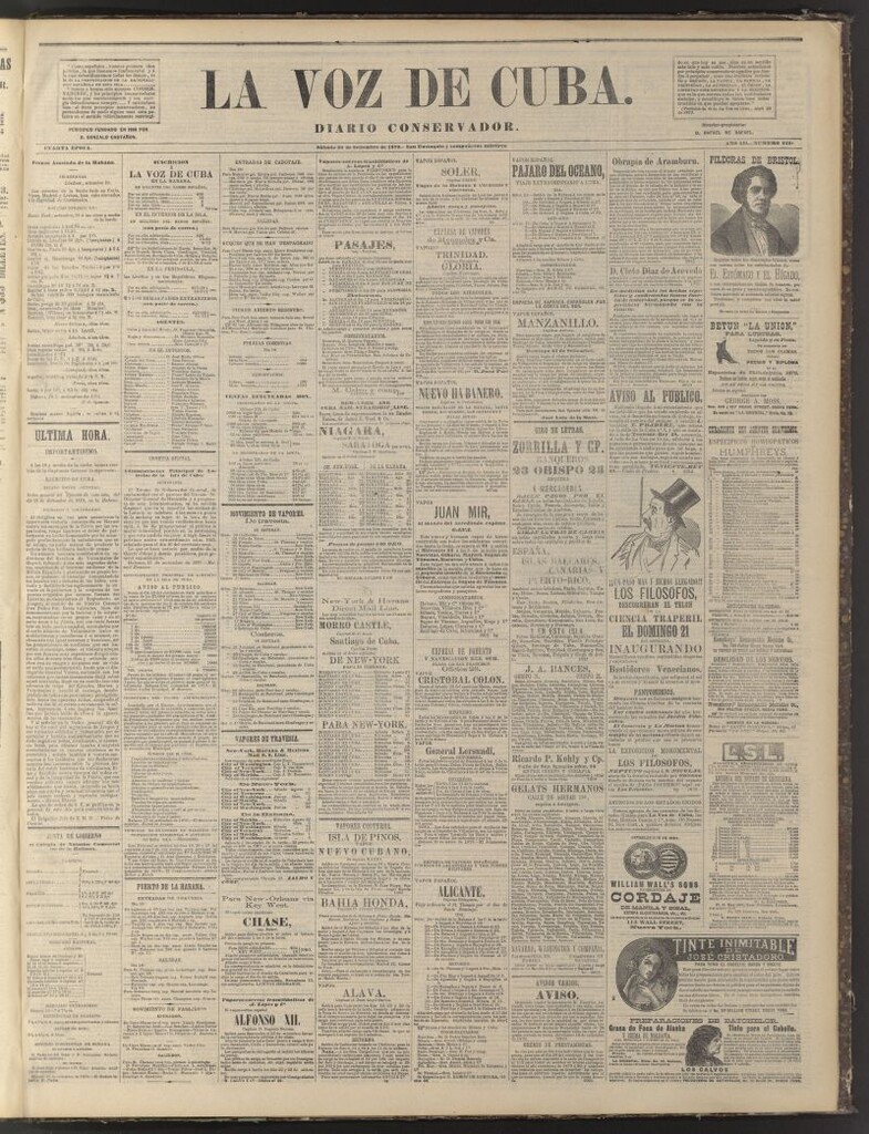 Miniatura de La Voz de Cuba: diario conservador del 20 de septiembre de 1879