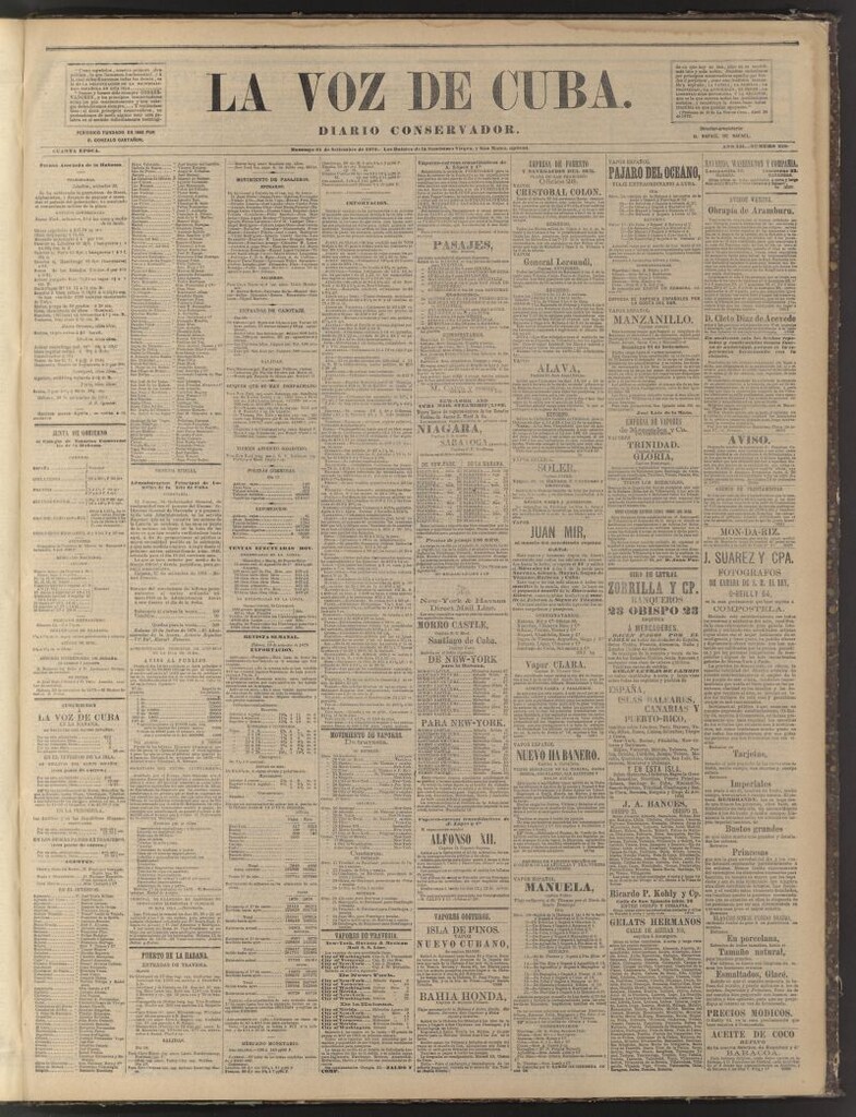 Miniatura de La Voz de Cuba: diario conservador del 21 de septiembre de 1879