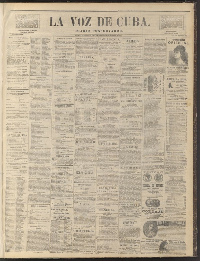 Miniatura de La Voz de Cuba: diario conservador del 27 de septiembre de 1879