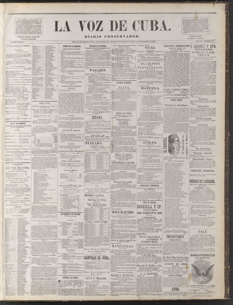 Miniatura de La Voz de Cuba: diario conservador del 30 de septiembre de 1879