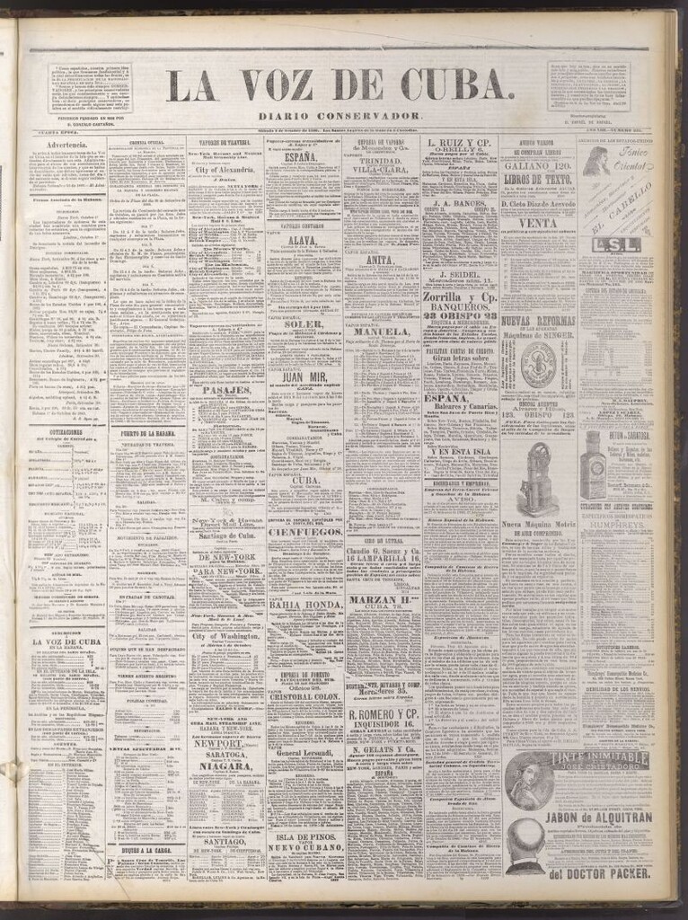 Miniatura de La Voz de Cuba: diario conservador del 2 de octubre de 1880