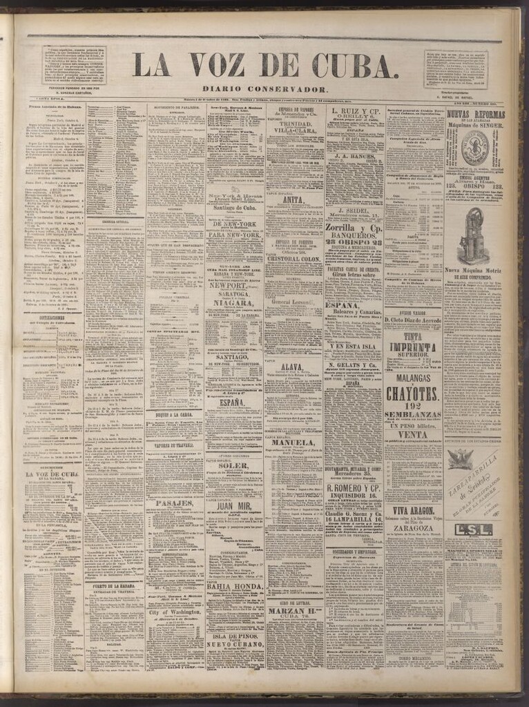 Miniatura de La Voz de Cuba: diario conservador del 5 de octubre de 1880
