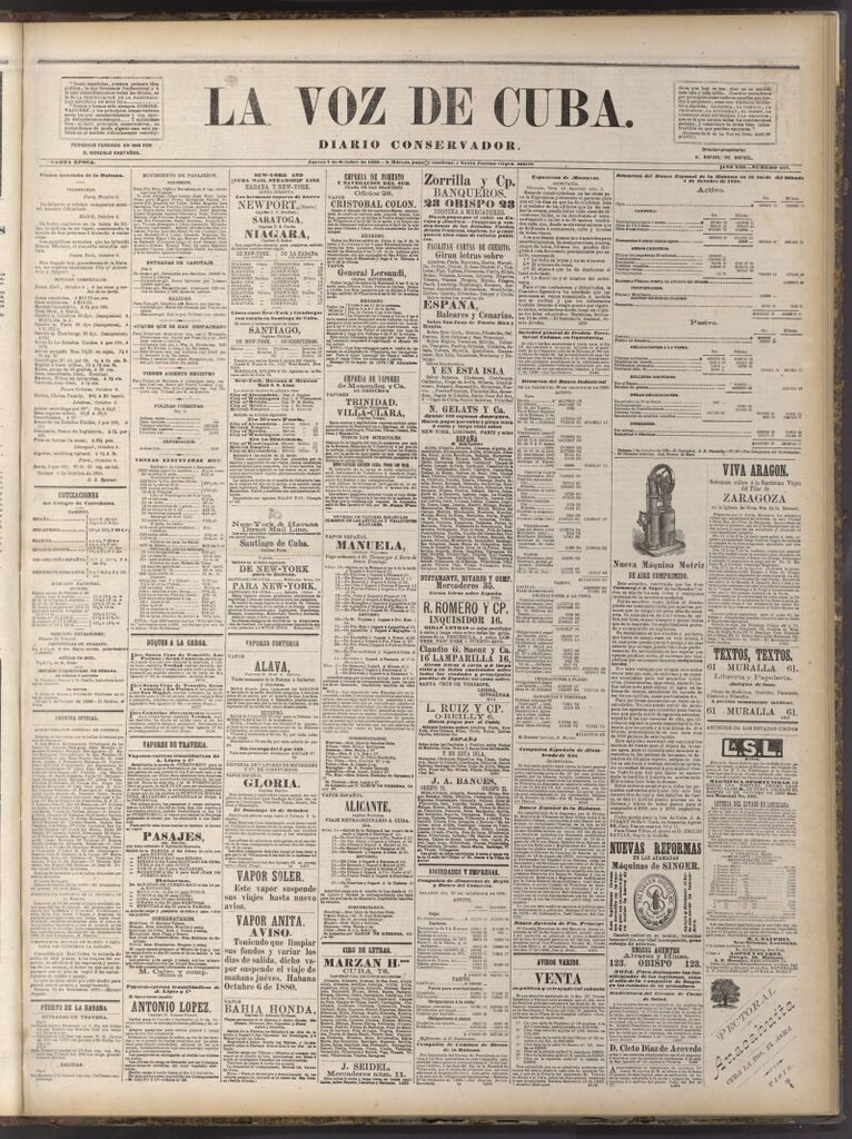 Miniatura de La Voz de Cuba: diario conservador del 7 de octubre de 1880