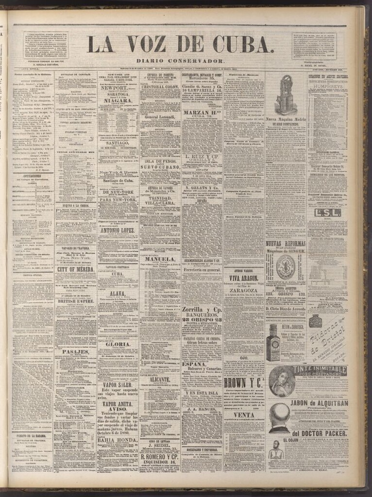 Miniatura de La Voz de Cuba: diario conservador del 9 de octubre de 1880
