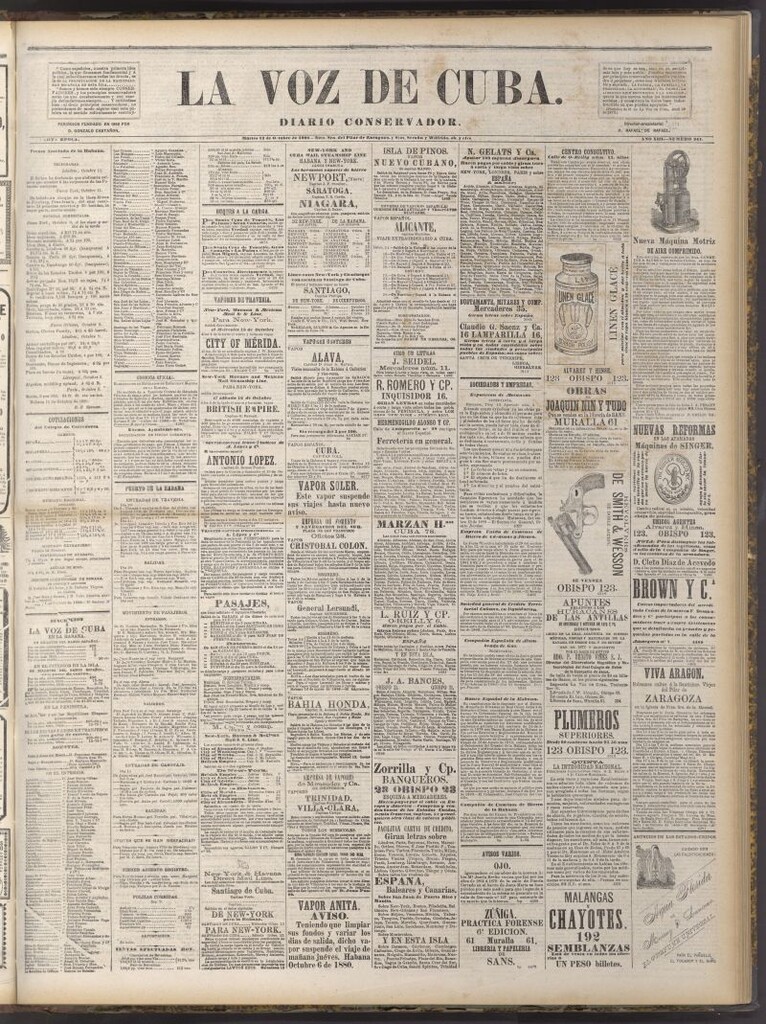 Miniatura de La Voz de Cuba: diario conservador del 12 de octubre de 1880