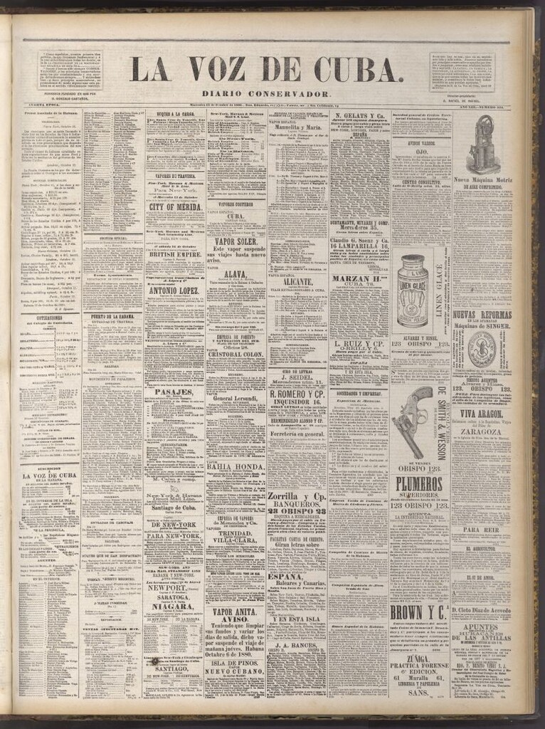 Miniatura de La Voz de Cuba: diario conservador del 13 de octubre de 1880