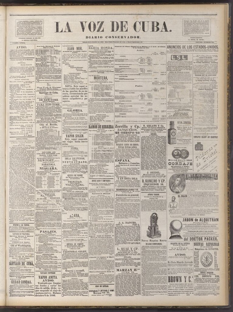 Miniatura de La Voz de Cuba: diario conservador del 23 de octubre de 1880