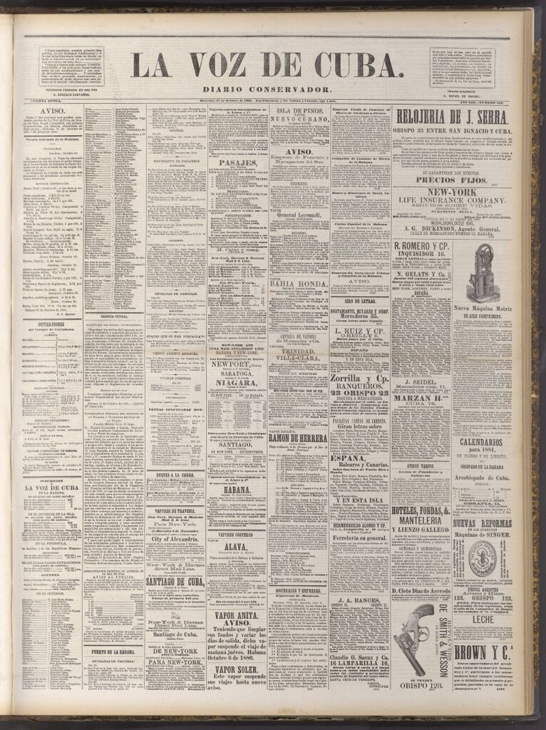 Miniatura de La Voz de Cuba: diario conservador del 27 de octubre de 1880