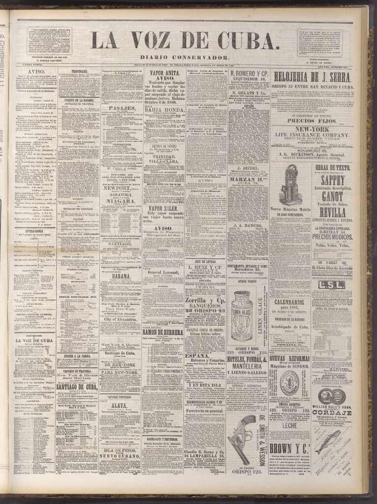 Miniatura de La Voz de Cuba: diario conservador del 28 de octubre de 1880