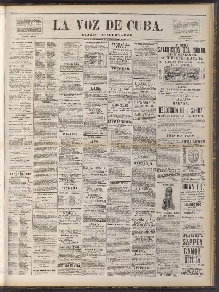 Miniatura de La Voz de Cuba: diario conservador del 29 de octubre de 1880